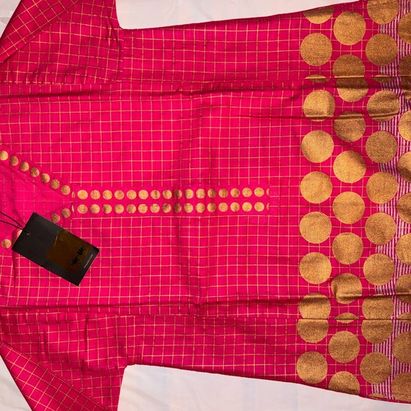 Red and Gold Patterned Dress - Picture 2 of 10